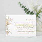 Elegant Floral  Gold Wedding Details Kaart (Staand voorkant)