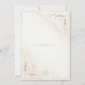 Elegant Floral Gold Wedding Invitation | Editable Kaart (Achterkant)