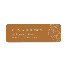 Elegant floral golden herfst Return Address Etiket