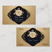 Elegant Floral Golden Roos Visitekaartje (Voorkant / Achterkant)