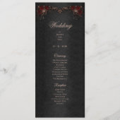 Elegant floral Gothic Halloween Wedding Program Menu (Voorkant)