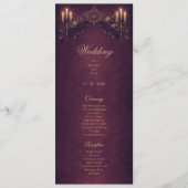 Elegant floral Gothic Halloween Wedding Program Menu (Voorkant)