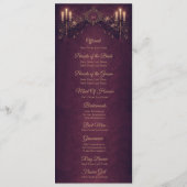 Elegant floral Gothic Halloween Wedding Program Menu (Achterkant)