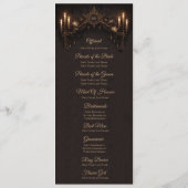 Elegant floral Gothic Halloween Wedding Program Menu (Achterkant)