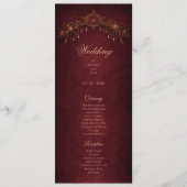 Elegant floral Gothic Halloween Wedding Program Menu (Voorkant)