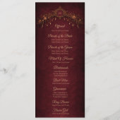 Elegant floral Gothic Halloween Wedding Program Menu (Achterkant)
