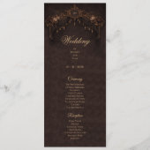 Elegant floral Gothic Halloween Wedding Program Menu (Voorkant)