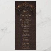 Elegant floral Gothic Halloween Wedding Program Menu (Achterkant)