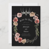 Elegant Floral Gothic Save the Date (Voorkant)
