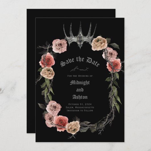 Elegant Floral Gothic Save the Date
