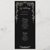 Elegant floral Gothic Wedding Program Menu (Voorkant)