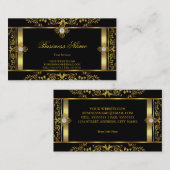 Elegant Floral goud zwart Visitekaartje (Voorkant / Achterkant)