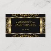 Elegant Floral goud zwart Visitekaartje (Achterkant)