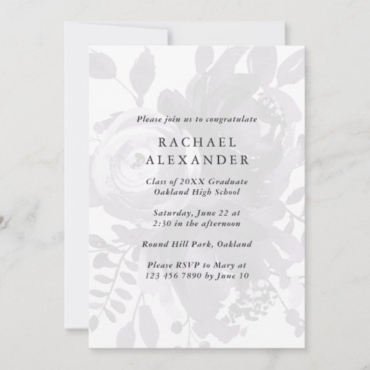 Elegant Floral Gradual Party Fotouitnodiging Kaart (Voorkant)