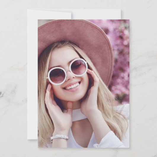 Elegant Floral Gradual Party Fotouitnodiging Kaart (Achterkant)