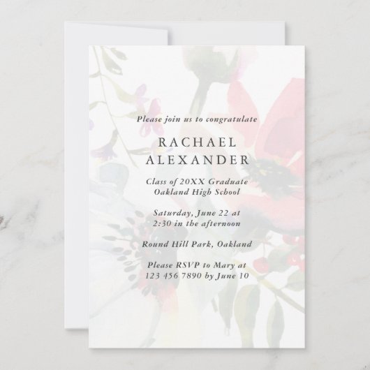 Elegant Floral Gradual Party Fotouitnodiging Kaart (Voorkant)