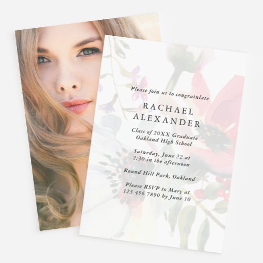 Elegant Floral Gradual Party Fotouitnodiging Kaart