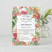 Elegant Floral Graduation Celebration Invitation Kaart (Staand voorkant)