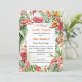 Elegant Floral Graduation Celebration Invitation Kaart (Staand voorkant)