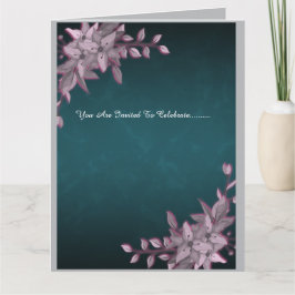 Elegant Floral Graduation Folded Invitation   Kaart