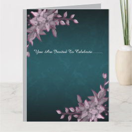 Elegant Floral Graduation Folded Invitation   Kaart