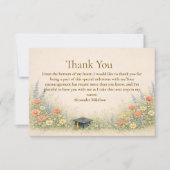 Elegant Floral Graduation Party Celebration Bedankkaart (Voorkant)