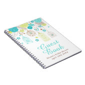 Elegant Floral Green and Blue Bridal Shower Notitieboek (Rechterzijde)