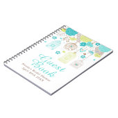 Elegant Floral Green and Blue Bridal Shower Notitieboek (Linkerzijde)
