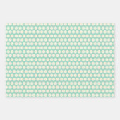 Elegant Floral Green  Polka Dot Stripes Inpakpapier Vel (Voorkant 3)