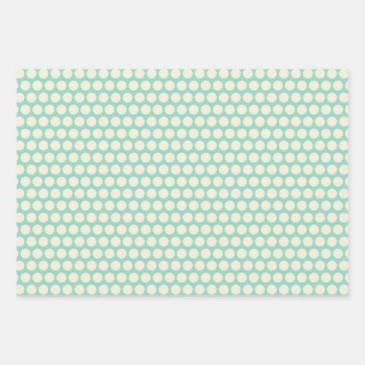 Elegant Floral Green  Polka Dot Stripes Inpakpapier Vel (Voorkant 3)