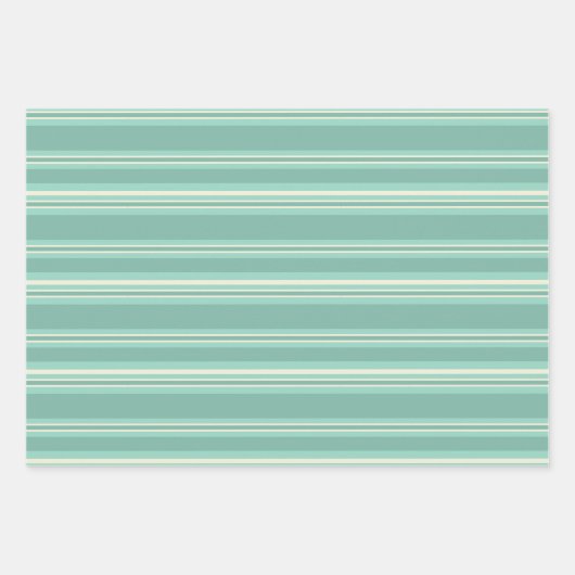 Elegant Floral Green  Polka Dot Stripes Inpakpapier Vel (Voorkant)