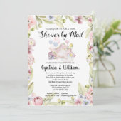 Elegant Floral Greenery Baby shower per post Kaart (Staand voorkant)