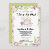 Elegant Floral Greenery Baby shower per post Kaart (Voorkant / Achterkant)