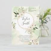 Elegant Floral Greenery Bridal Shower Kaart (Staand voorkant)