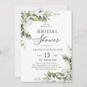 Elegant Floral Greenery Bridal Shower Kaart (Voorkant)
