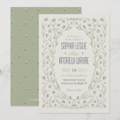 Elegant floral greenery garden rustige bruiloft kaart (Voorkant / Achterkant)