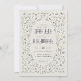 Elegant floral greenery garden rustige bruiloft kaart