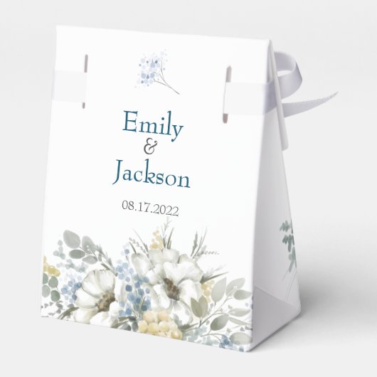 Elegant Floral Greenery Gift Wedding Favor Box Bedankdoosjes (Achterkant)