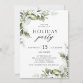 Elegant Floral Greenery Holiday Kaart (Voorkant)