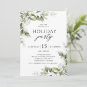 Elegant Floral Greenery Holiday Kaart (Staand voorkant)