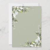 Elegant Floral Greenery Holiday Kaart (Achterkant)