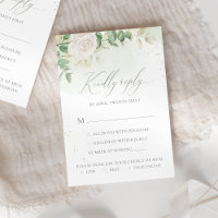 Elegant Floral Greenery Meal Options Weddenschap