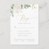 Elegant Floral Greenery Meal Options Weddenschap RSVP Kaartje (Voorkant)