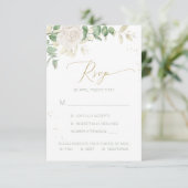 Elegant Floral Greenery Meal Options Weddenschap RSVP Kaartje (Staand voorkant)