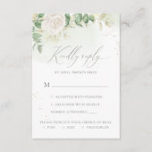 Elegant Floral Greenery Meal Options Weddenschap RSVP Kaartje (Voorkant)