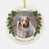 Elegant Floral Greenery Memorial 2 Fotokerstfeest Keramisch Ornament (Voorkant)