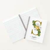 Elegant Floral Greenery Monogrammed Letter S Notitieboek (Binnen)