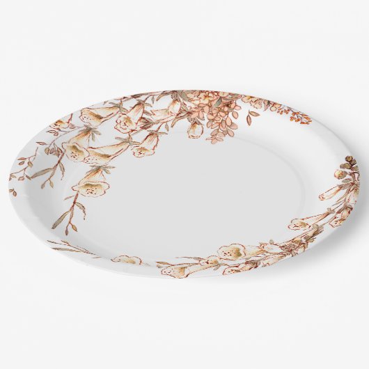 Elegant Floral Greenery Vrijgezellenfeest Wedding Papieren Bordje (Gekanteld)