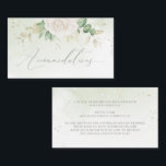 Elegant Floral Greenery Wedding Accommodations Informatiekaartje<br><div class="desc">An elegant floral wedding Accommodations enclosure card featuring white watercolor peonies and roses with greenery and modern delicate handwritten calligraphy.</div>