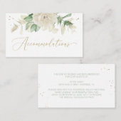 Elegant Floral Greenery Wedding Accommodations Informatiekaartje (Voorkant / Achterkant)
